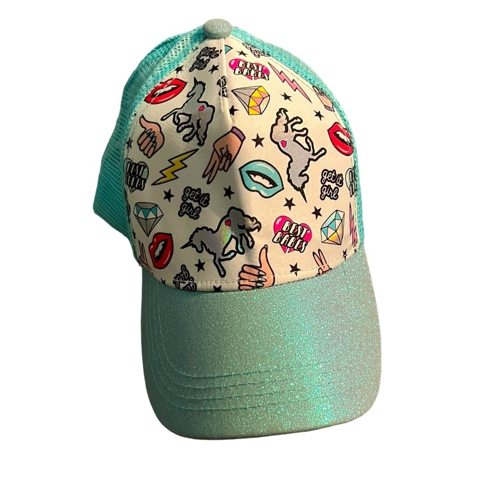 Claire’s Big Girls Glittery Emoji Design Baseball Cap, Adjustable Back, …